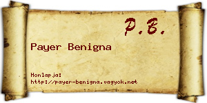 Payer Benigna névjegykártya